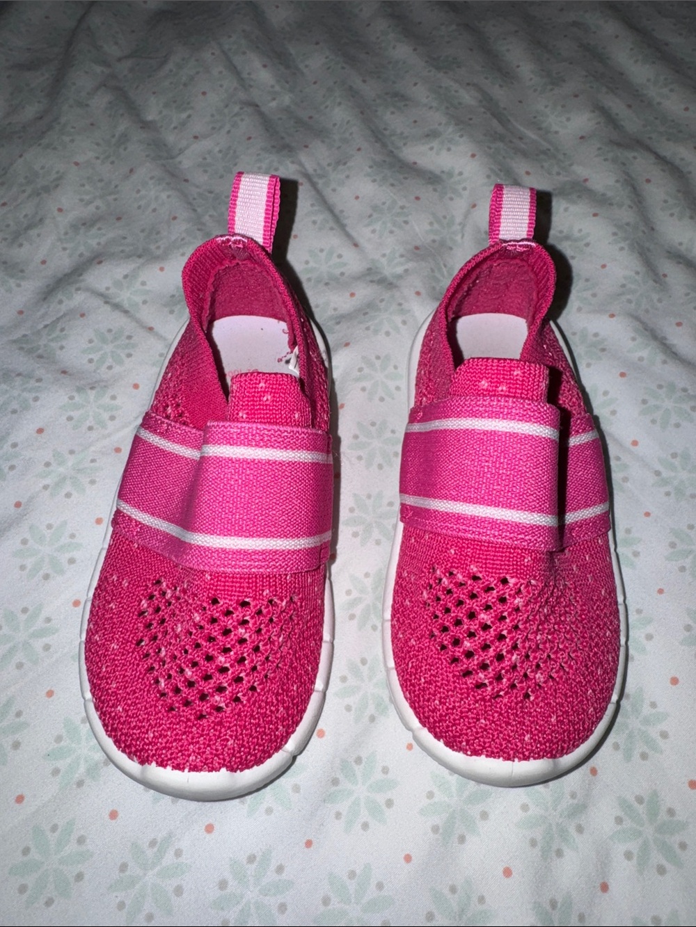 OshKosh B'gosh Girls Knit Slip-On Sneakers in Bright Pink